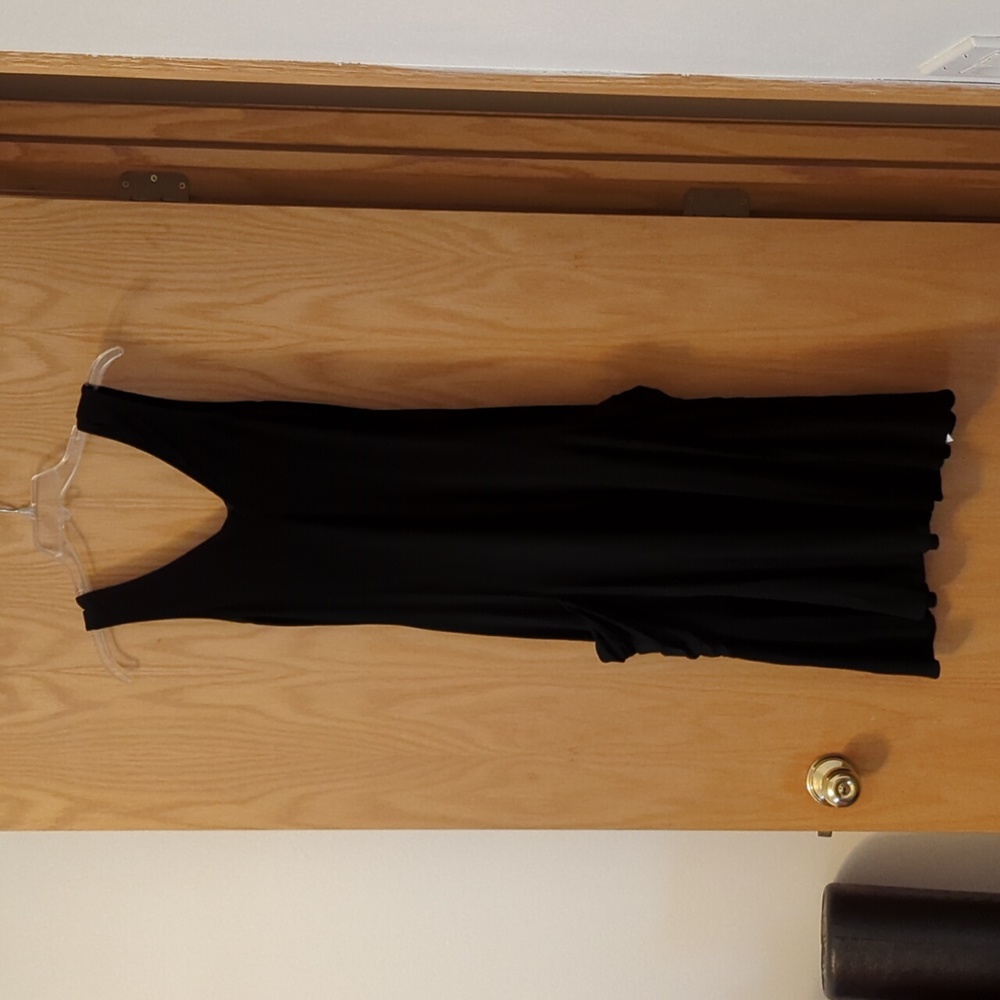 Reformation Black V Neck Dress XS